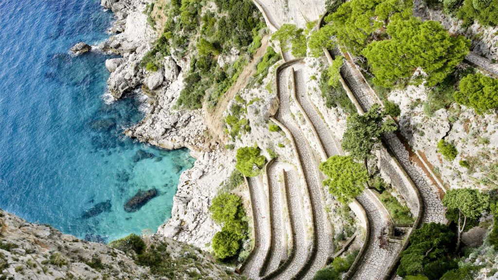Winding roads of Capri, Italy