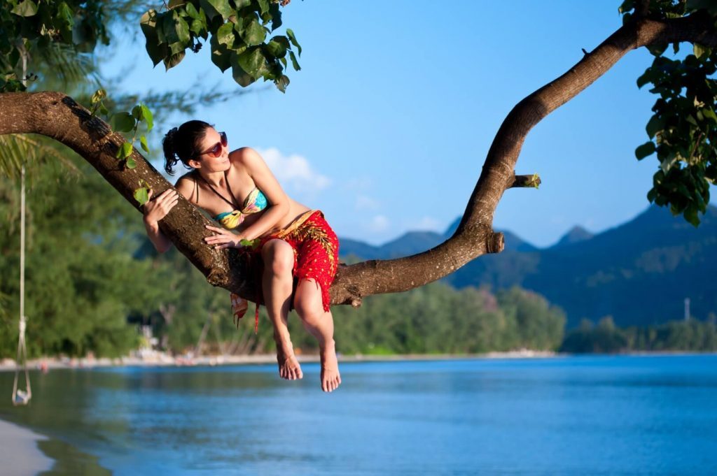 Girl on Koh Chang beach, Thailand