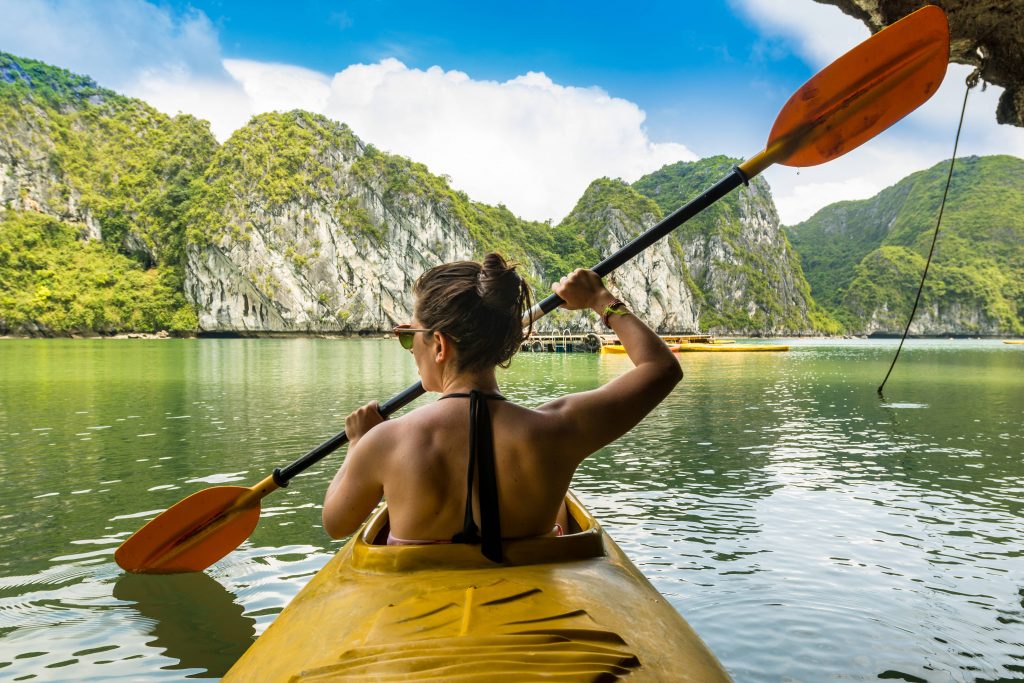 Kayaking in Halong Bay