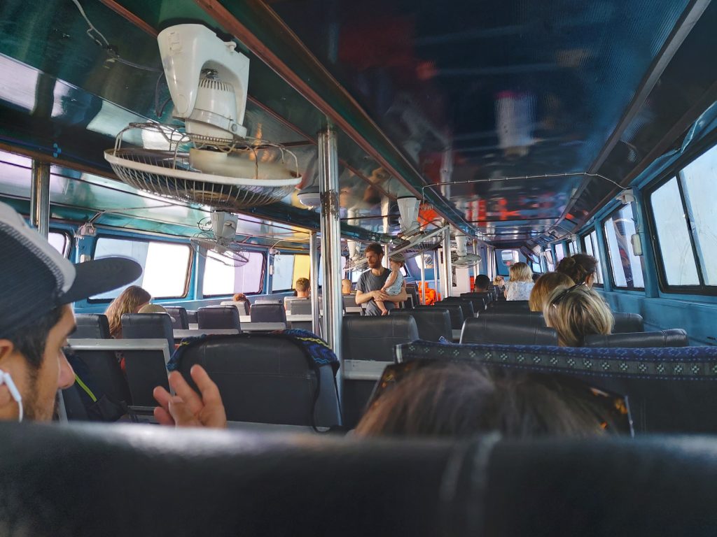 Lower deck of the ferry from Koh Lanta to Koh Phi Phi