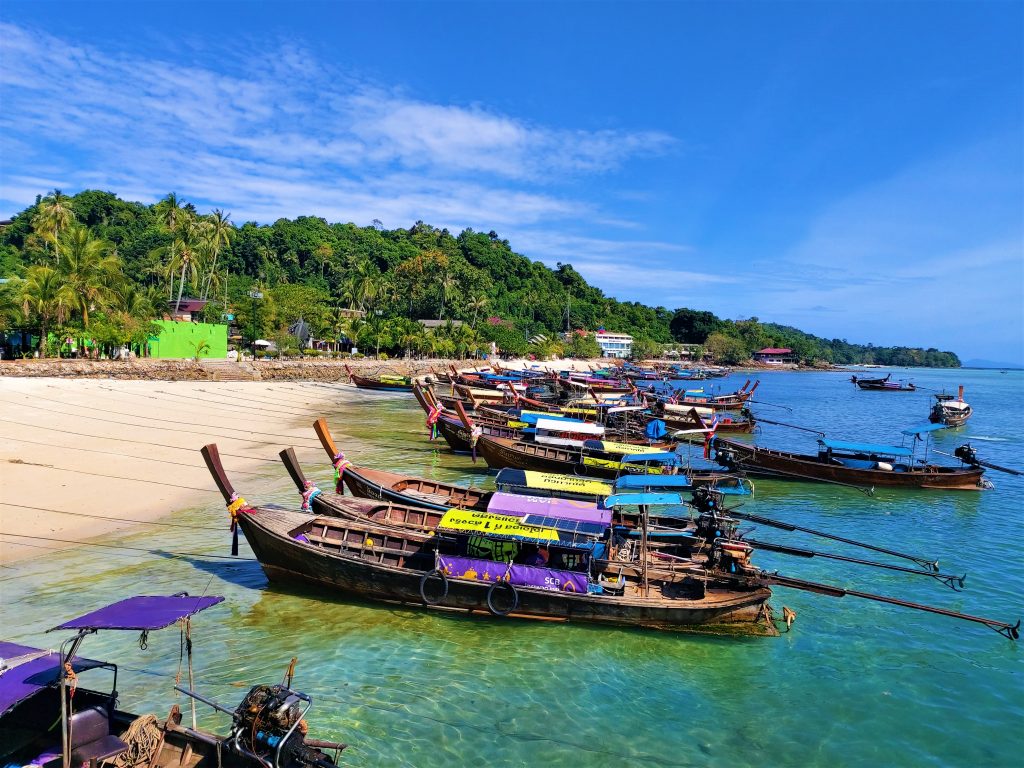 Moored longtail boats, Tonsai Bay, Koh Phi Phi