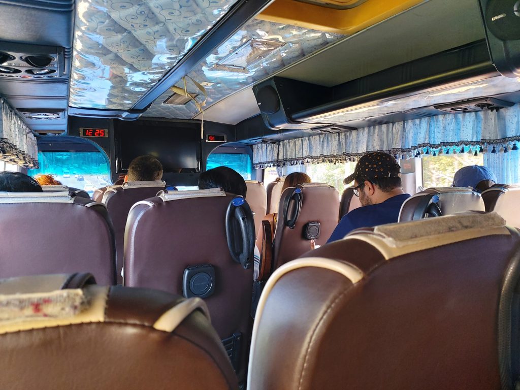 Padded roof of the Krabi bus