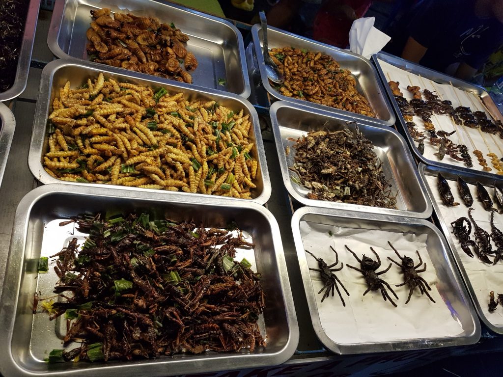 Roasted spiders on Khao San Road