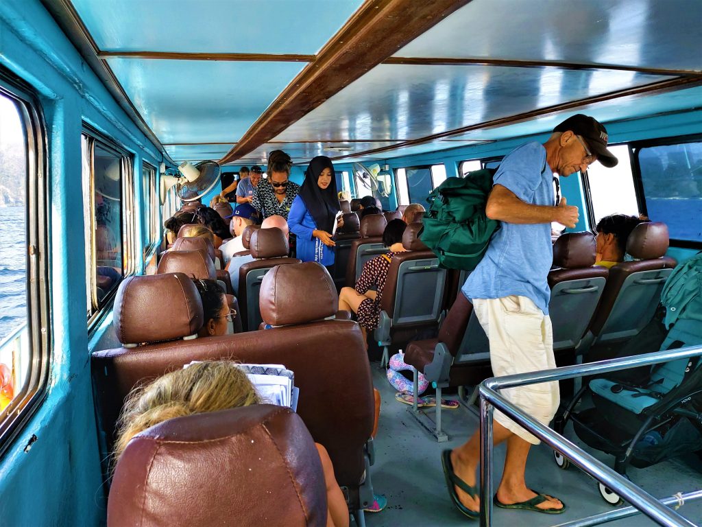 Upper deck of the ferry from Koh Lanta to Koh Phi Phi