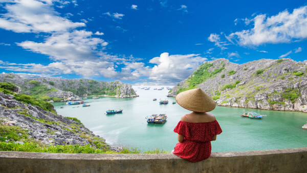 View of Long Chau Island, Cat Ba