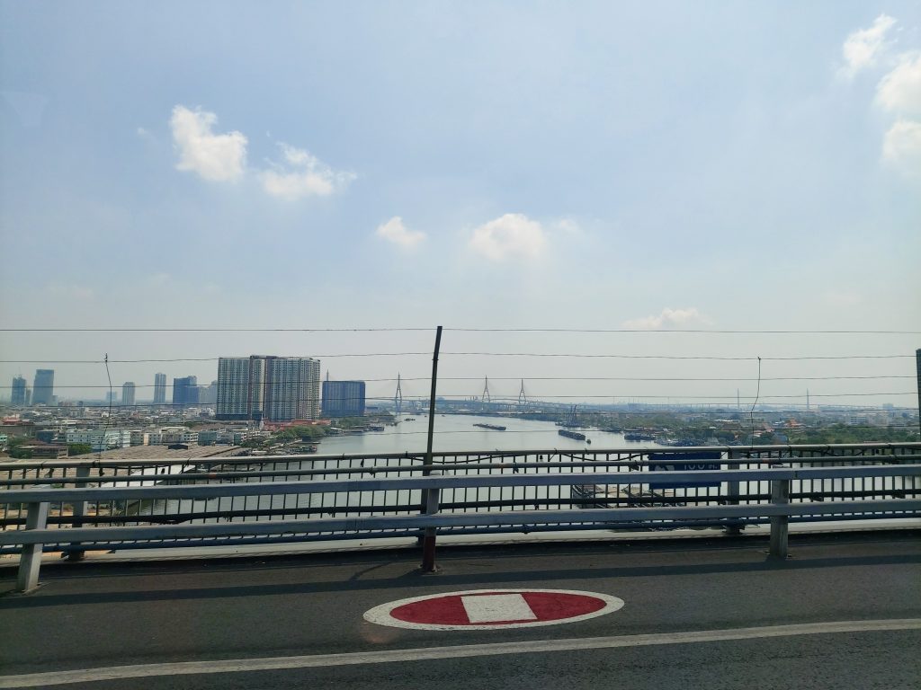 View of Chao Phraya River and Rama Ix Bridge