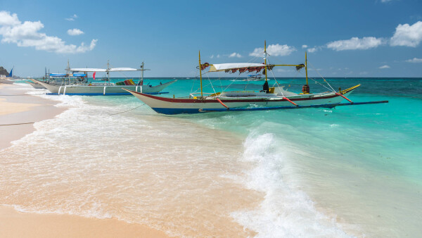 Taxi boat, Puka Beach, Boracay Island