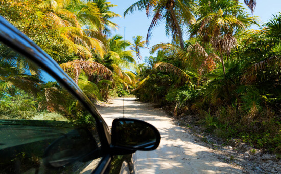 Driving to Sian Kaan reserve near Tulum