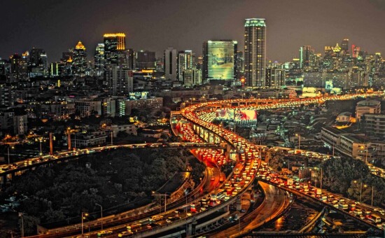 Night traffic in Bangkok