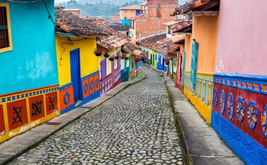 Colombia Guatape colorful houses