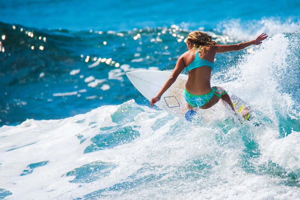 girl surfing