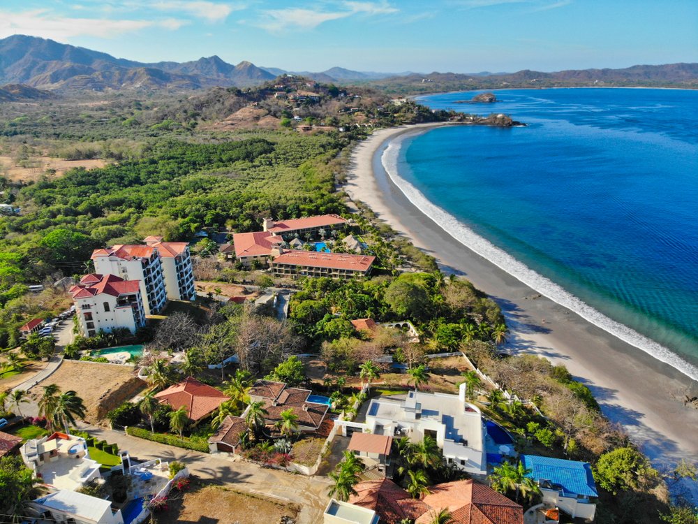 Aerial view of Playa Flamingo near Tamarindo