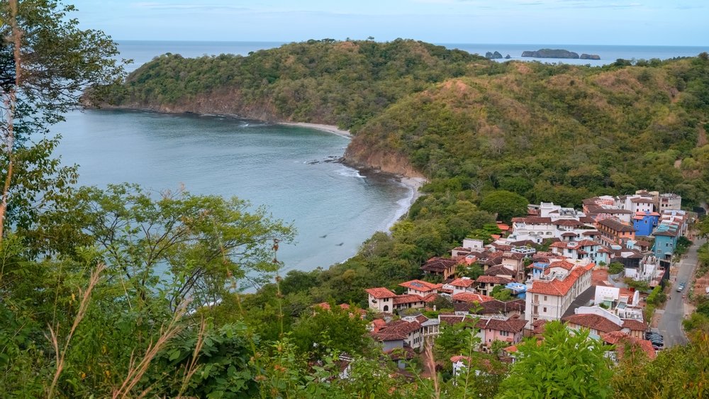 Las Catalinas town overlooking the beach