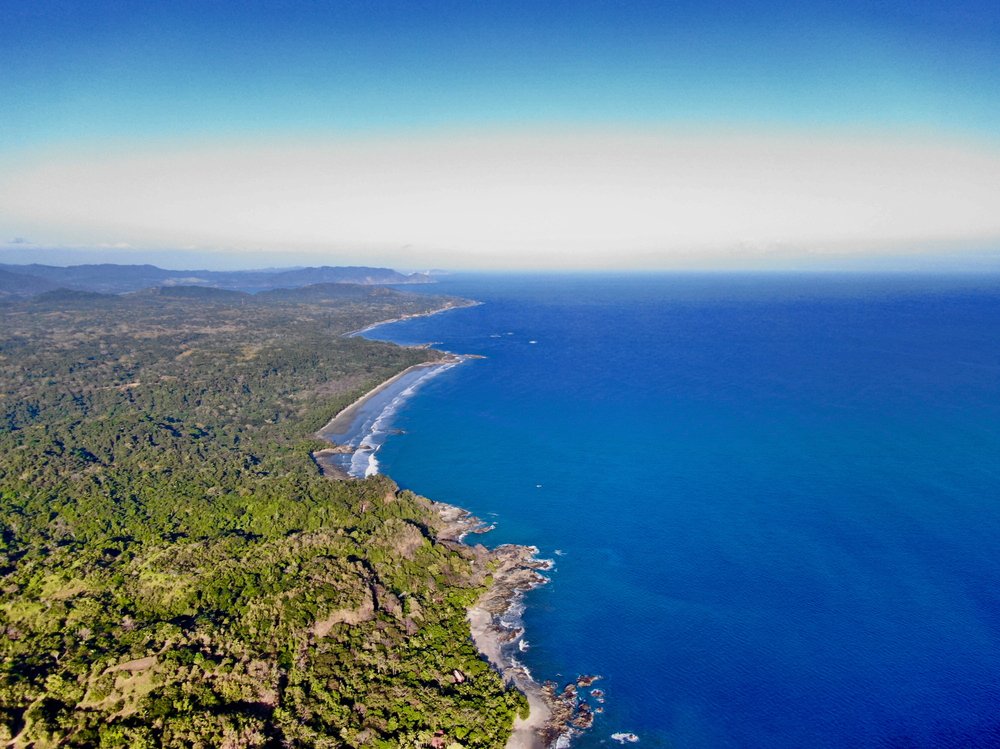 aerial of Montezuma Beaches in Costa Rica