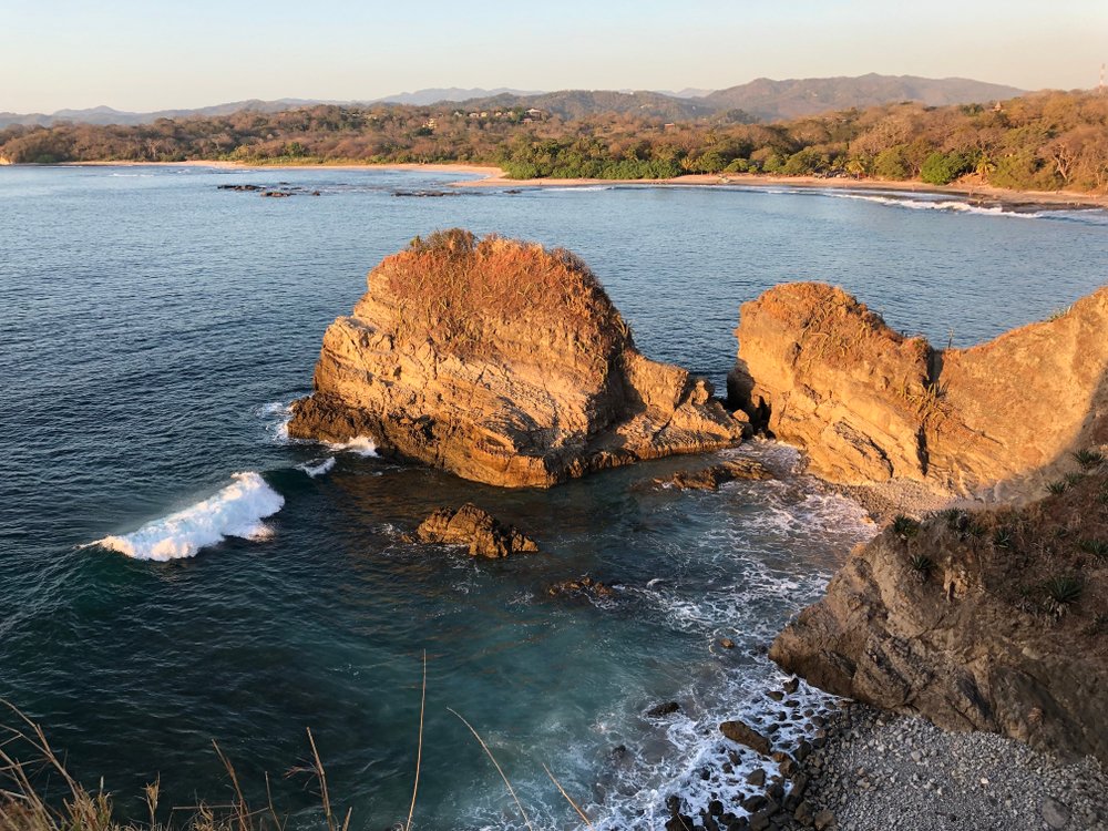 rocky shore at Playa Pelada in Nosara Costa Rica