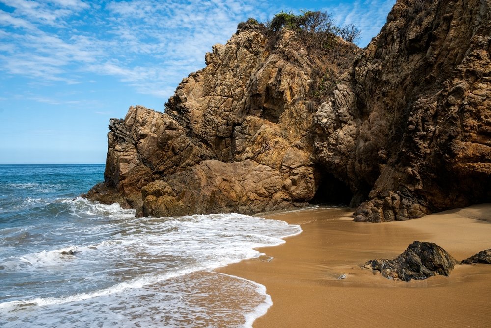 rocky shore of Sayulita Beach Mexico