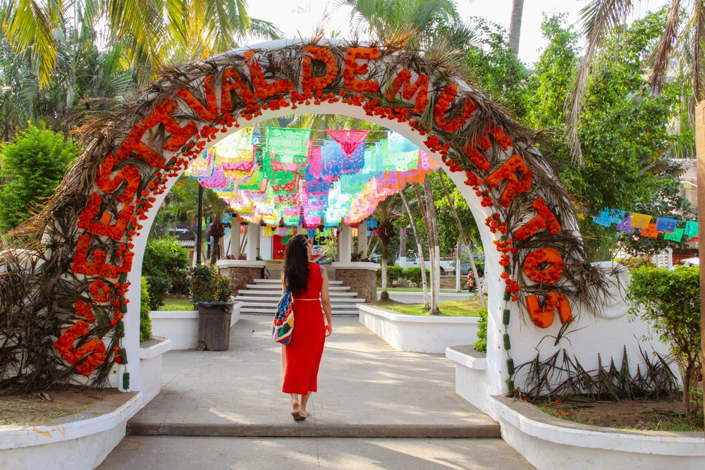 red archway in Sayulita