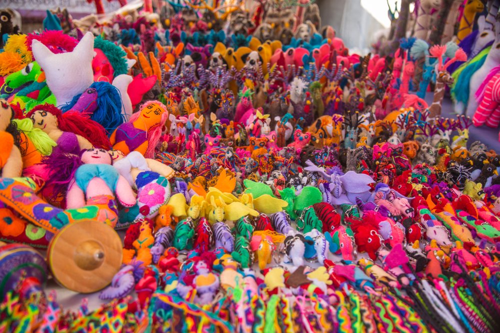 colorful market wares in Mexico