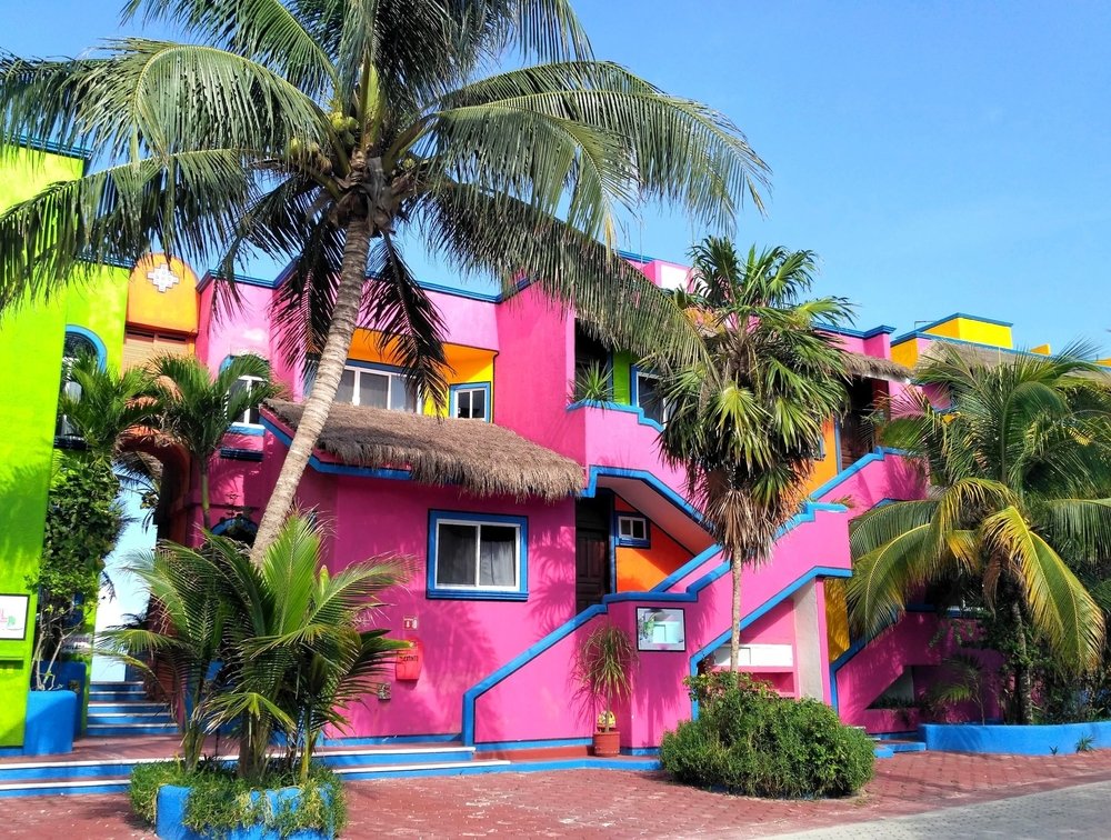 pink house in Playa Akumal