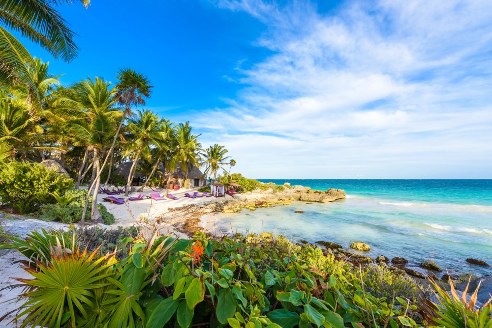 hidden cove beach in Tulum Mexico