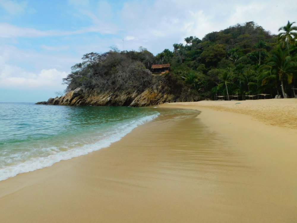 deserted beach at Playa Quimixto, Mexico