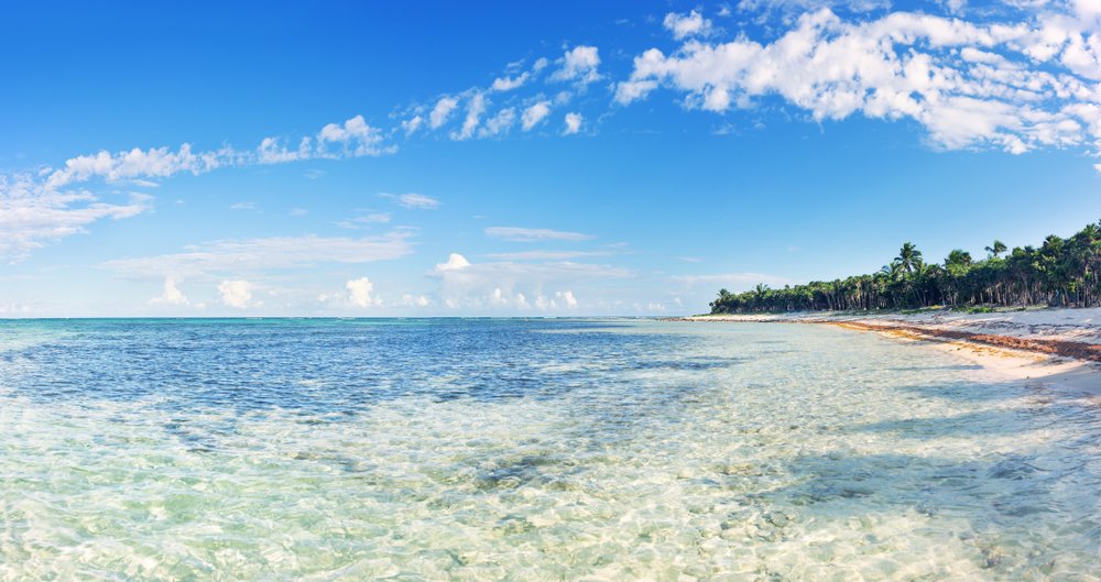 clear water and white sand in Soliman Bay