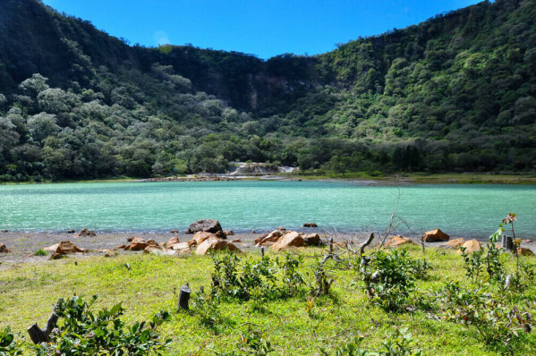 Aqua blue lake in El Salvador