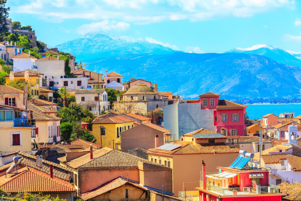 colorful city in Greece