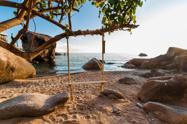 swing on the beach in Koh Tao Thailand