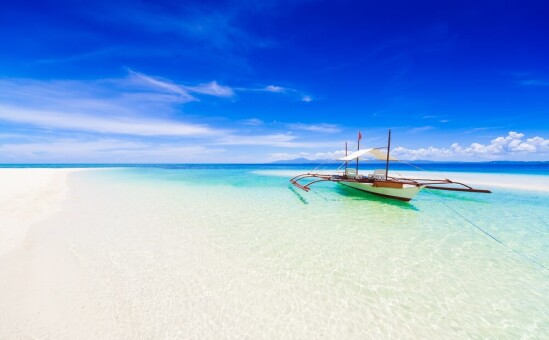 Boracay beach with boat