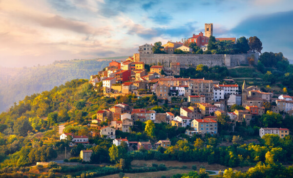 hilltop town of Motovun Istria Croatia